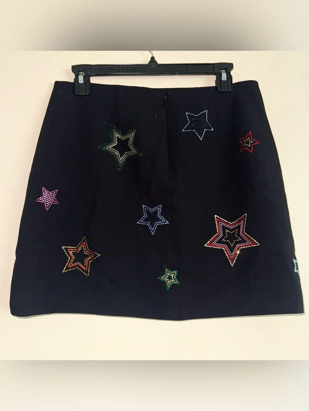 CINQ A SEPT Black Doris Star Embellished Rinestone Mini Skirt Size 6